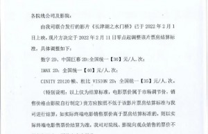 《长津湖之水门桥》自2月11日起调整票房结算标准